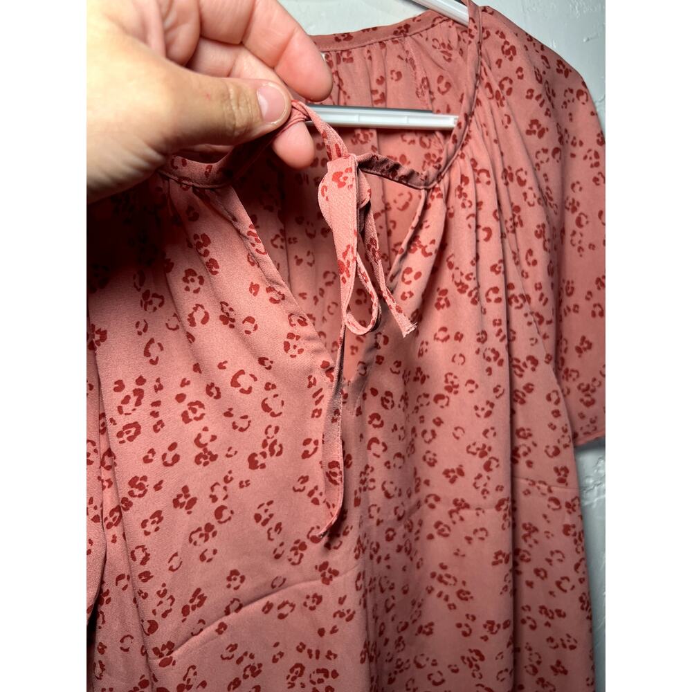 Maurices Pink Floral Short Sleeve Blouse - Picture 2 of 6